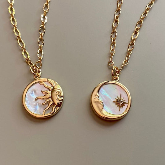 Sun and moon necklace